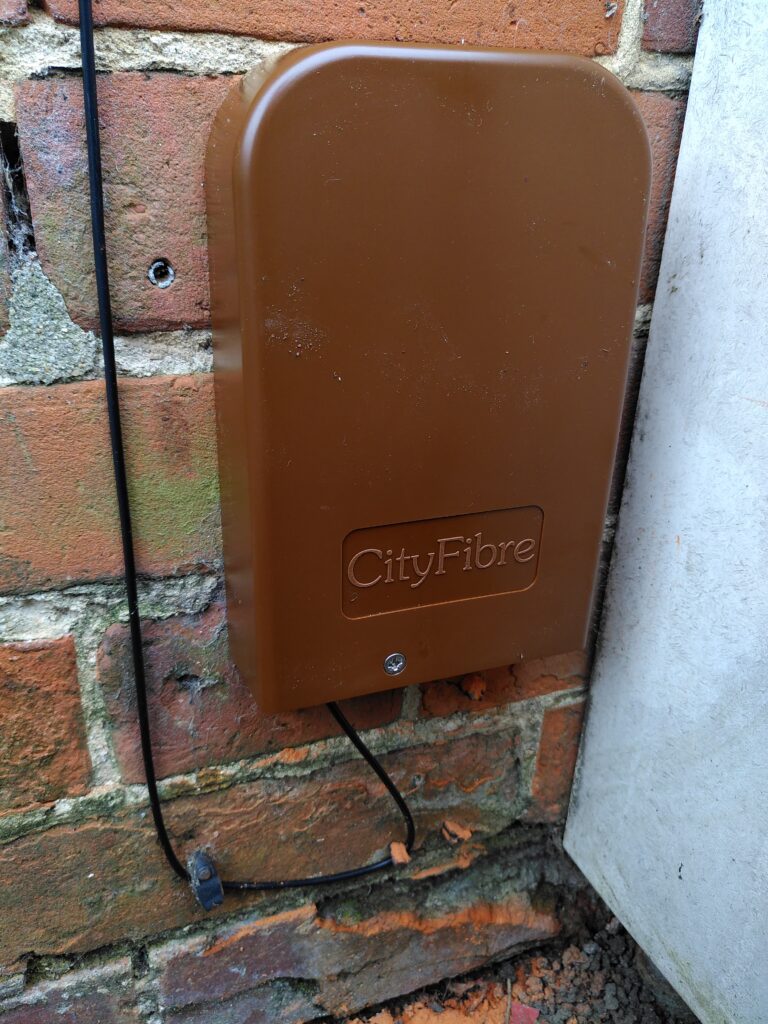 Junction box on the outside wall.